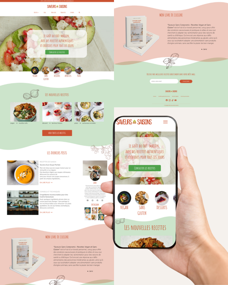 maquette complète et mobile saveurs et saisons